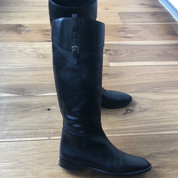 Burberry Knee High Leather Boots - Picture 1 of 8